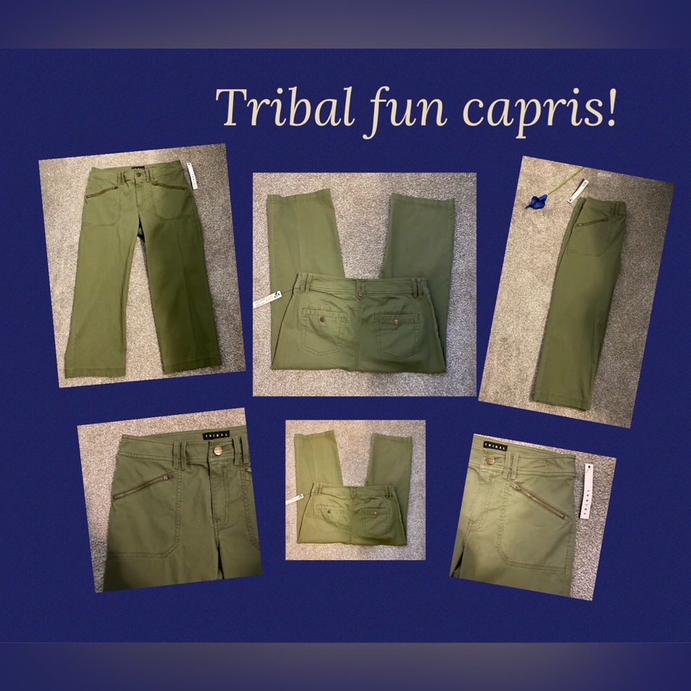 Tribal fun, beautiful olive capris!